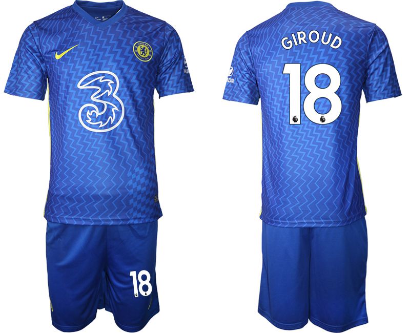 Men 2021-2022 Club Chelsea FC home blue #18 Nike Soccer Jersey